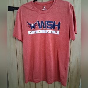 Fanatics Heather Red WSH Capitals Tee, Mens Size Large, Red